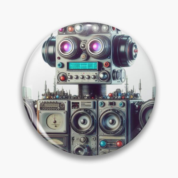 Item preview, a robot made of analog stereo equipment, digital art designed and sold by storeofmylOVE.