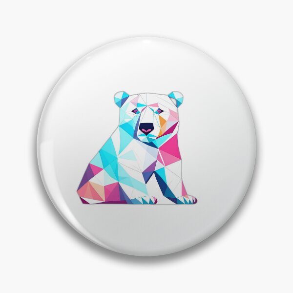 Item preview, Colourful Angry Polar Bear Geometric Shaped Artwork designed and sold by Geonimalia.