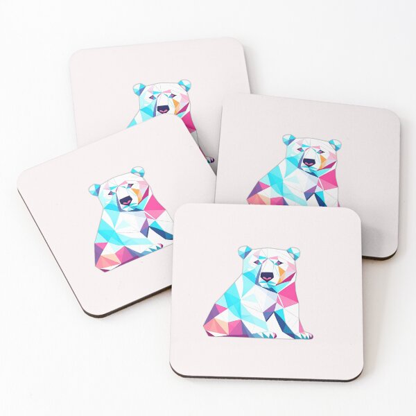 Item preview, Colourful Angry Polar Bear Geometric Shaped Artwork designed and sold by Geonimalia.