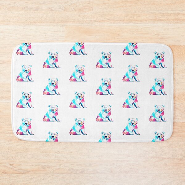 Item preview, Colourful Angry Polar Bear Geometric Shaped Artwork designed and sold by Geonimalia.