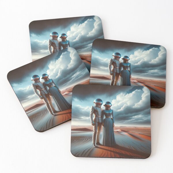 Item preview, Desert Duet: A Retro-Futuristic Ballad Amidst the Sands of Solitude designed and sold by artwaves.