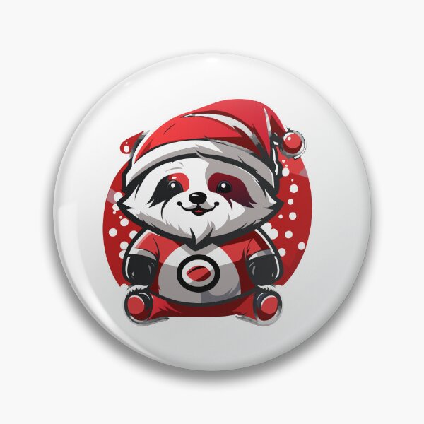 Aperçu de l'œuvre Mignon Père Noël Panda en rouge et noir élégant Costume de Père Noël Art de dessin animé créée et vendue par SemARTDesign.