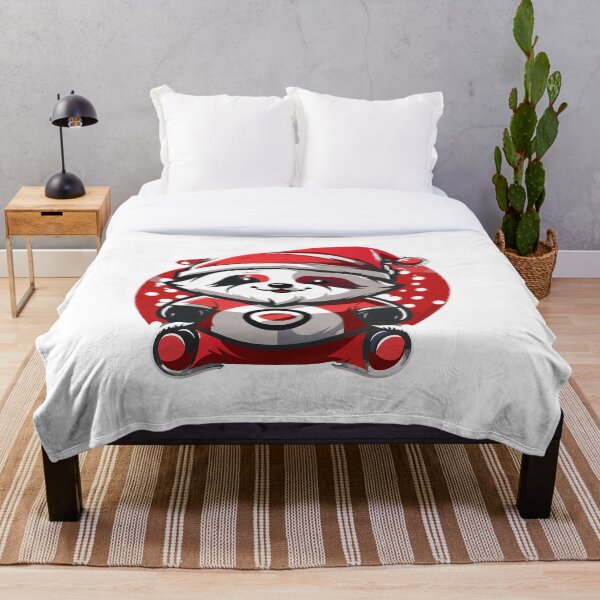 Item preview, Cute Christmas Santa Panda in Red and Black Stylish Santa Costume Cartoon Art designed and sold by SemARTDesign.