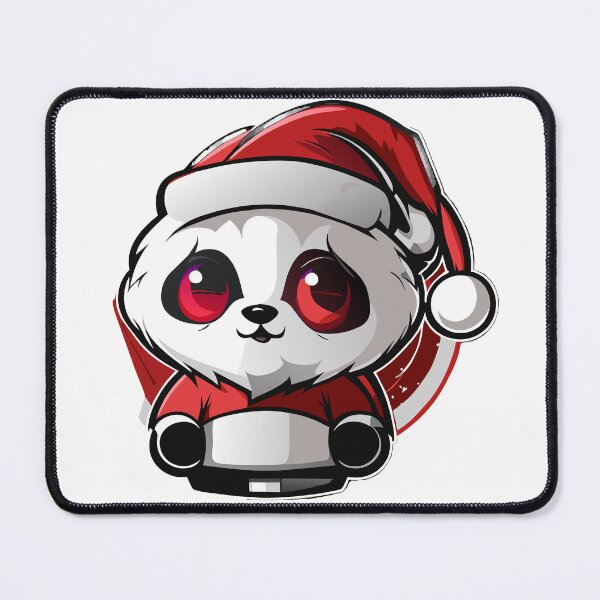 Item preview, Adorable Christmas Santa Panda in Red and Black Stylish Santa Costume Cartoon Art designed and sold by SemARTDesign.