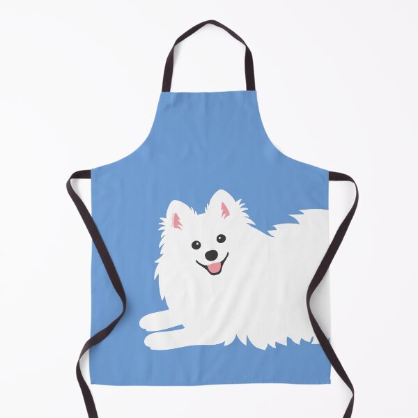 Item preview, Waiting Japanese Spitz Puppy Dog - KamaHachi Sky Blue designed and sold by kamahachi.