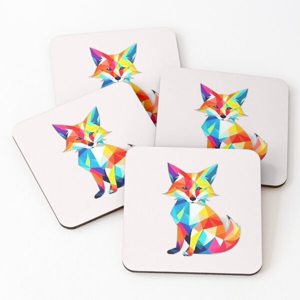 Item preview, Colourful Tricky Fox Geometric Shaped Artwork designed and sold by Geonimalia.