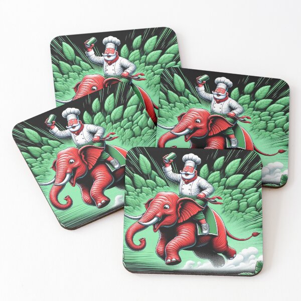 Item preview, Culinary Safari: The Chef's Exuberant Red Elephant Ride designed and sold by artwaves.