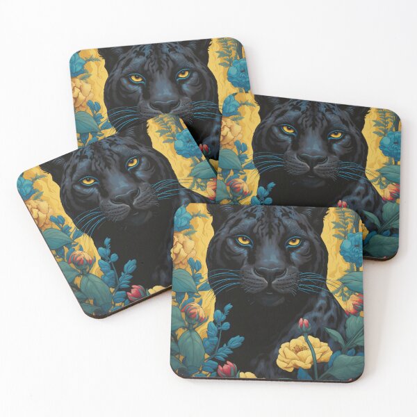 Item preview, Panther & Floral Silk Art Graphic designed and sold by GrinGalore.