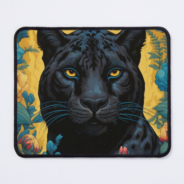 Item preview, Panther & Floral Silk Art Graphic designed and sold by GrinGalore.