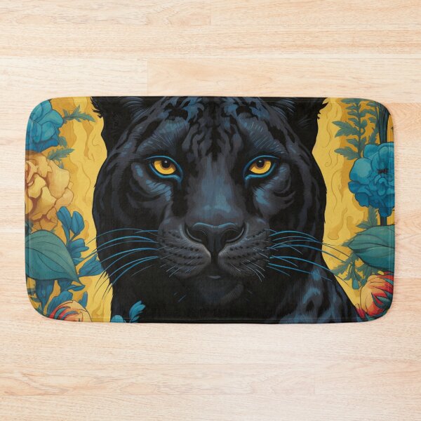 Item preview, Panther & Floral Silk Art Graphic designed and sold by GrinGalore.