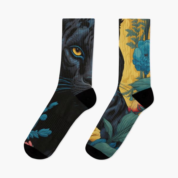 Item preview, Panther & Floral Silk Art Graphic designed and sold by GrinGalore.