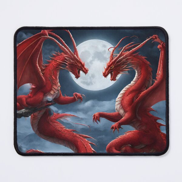 Item preview, Red Dragons Fighting in Moonlight gifts designed and sold by GoodStuff66.
