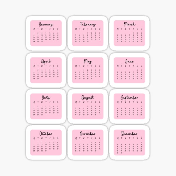 2023 Mini Calendar Stickers — 2024 Digital Planners by MADEtoPLAN