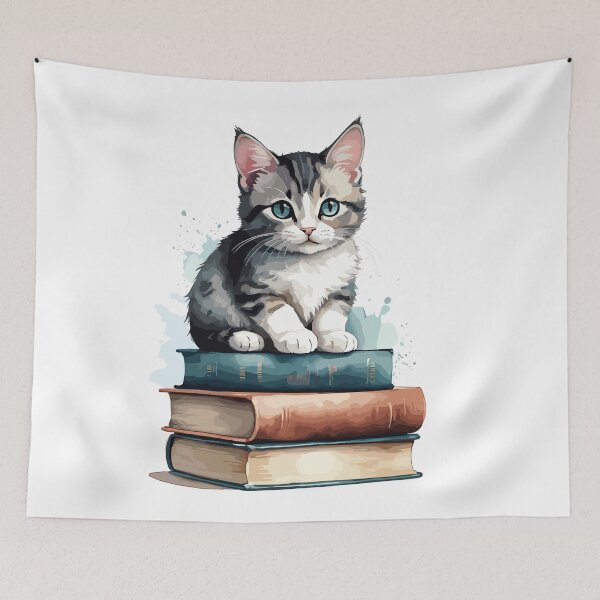 Item preview, Bookworm Kitty: This Cuddly Scholar Has a Paw-ssion for Reading designed and sold by cutiepie11cats.
