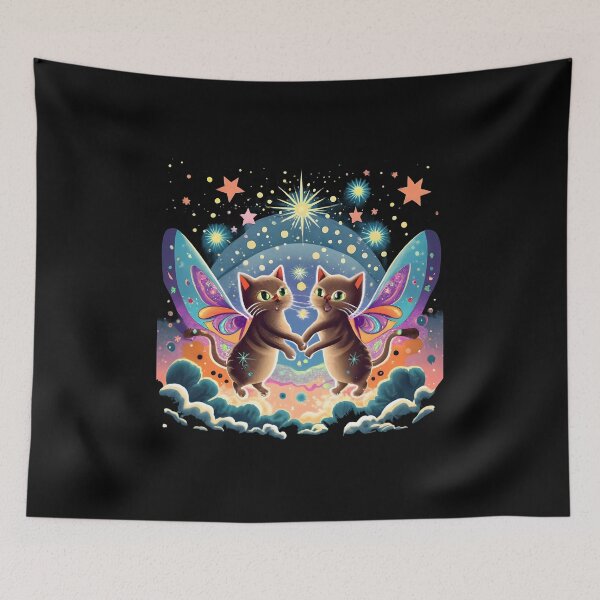 Item preview, Mystical Cat Fairy Twins designed and sold by slicksquid.