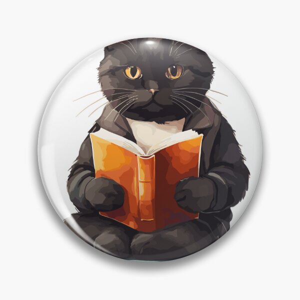 Artikelvorschau, Schwarze Katze liest ein Buch entworfen und verkauft von cutiepie11cats.