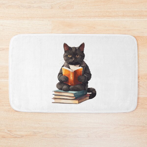 Item preview, Black cat reading a book designed and sold by cutiepie11cats.