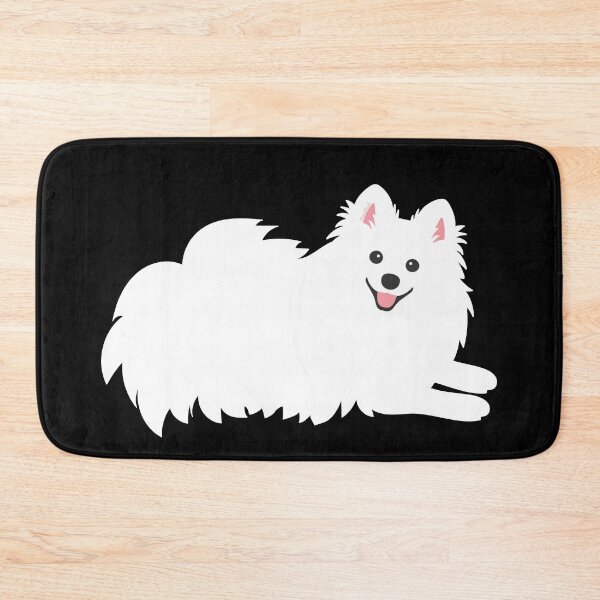 Item preview, Curious White Spitz Puppy Dog - Charcoal Black designed and sold by kamahachi.
