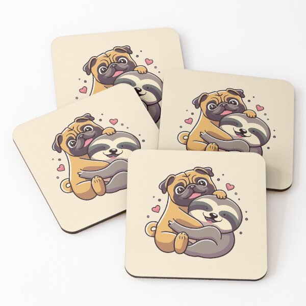Item preview, Cute Sloth and Dog Friendship for Pug Lover designed and sold by Laugh-Lines.