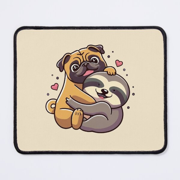 Item preview, Cute Sloth and Dog Friendship for Pug Lover designed and sold by Laugh-Lines.