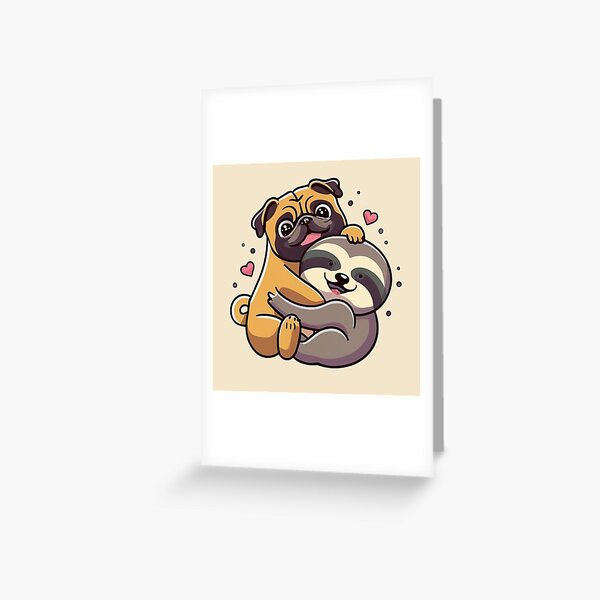 Item preview, Cute Sloth and Dog Friendship for Pug Lover designed and sold by Laugh-Lines.