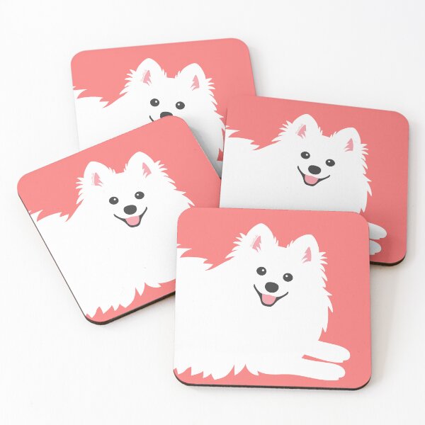 Item preview, Waiting Japanese Spitz Puppy Dog - Coral Peach designed and sold by kamahachi.