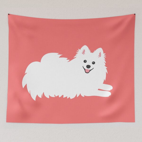 Item preview, Waiting Japanese Spitz Puppy Dog - Coral Peach designed and sold by kamahachi.