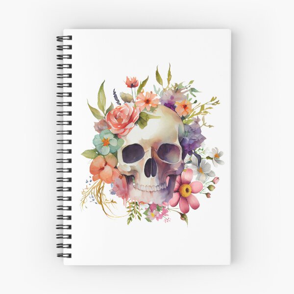 Item preview, A garden of flowers and skull, painted in watercolors designed and sold by GemaDesings.