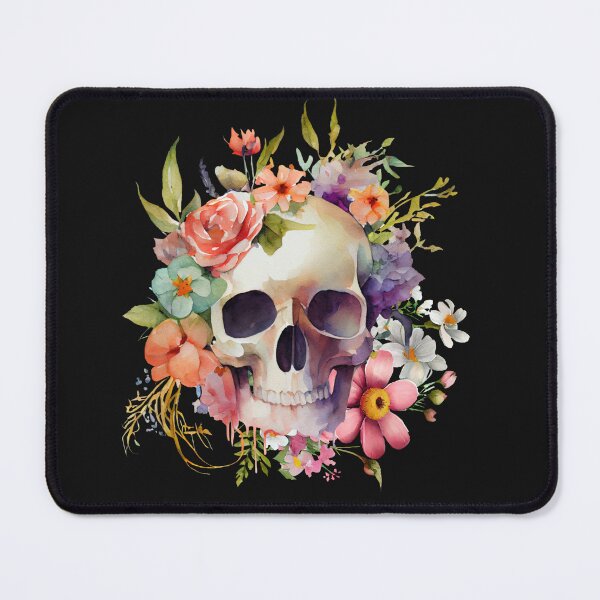 Item preview, A garden of flowers and skull, painted in watercolors designed and sold by GemaDesings.