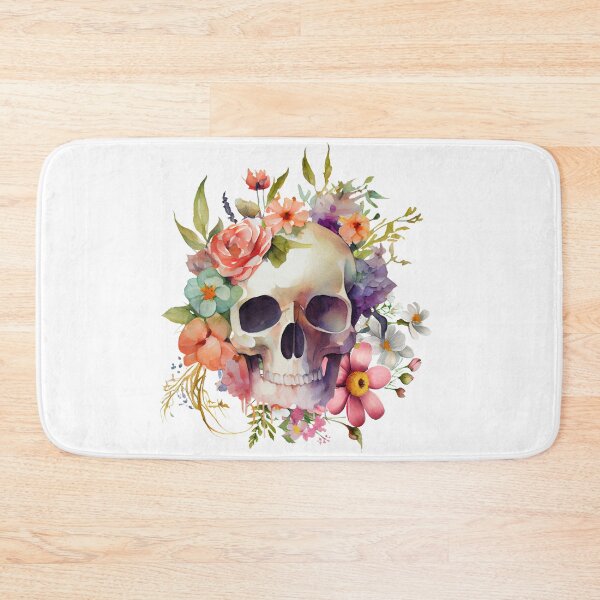 Item preview, A garden of flowers and skull, painted in watercolors designed and sold by GemaDesings.