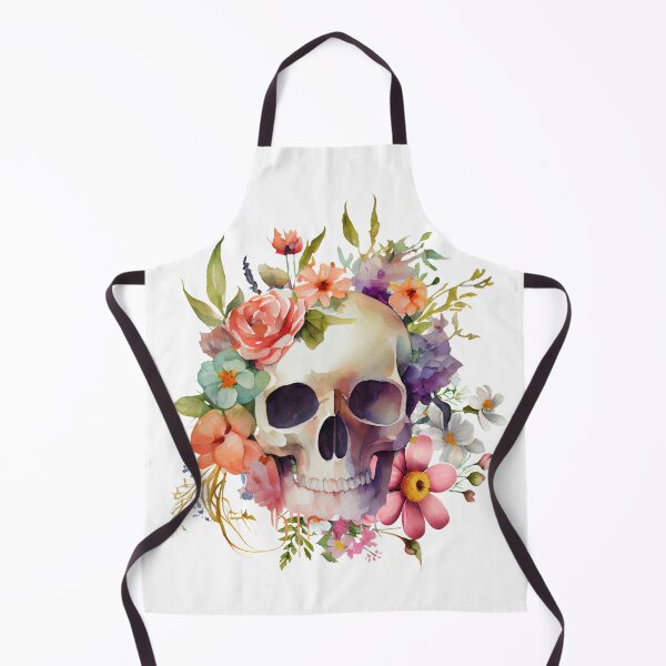 Item preview, A garden of flowers and skull, painted in watercolors designed and sold by GemaDesings.