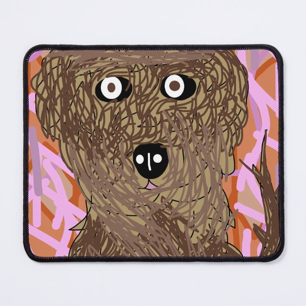 Item preview, Lucy the apricot toy poodle in pink and orange designed and sold by jessmaddenarts1.
