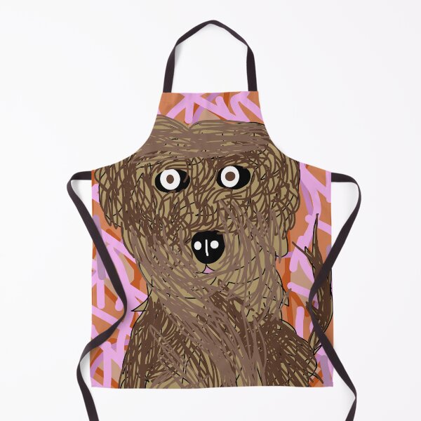Item preview, Lucy the apricot toy poodle in pink and orange designed and sold by jessmaddenarts1.