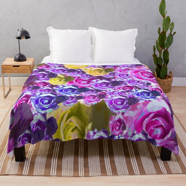 Item preview, Gorgeous Brightly Colored Roses - Pink, Yellow, Purple, and Blue Roses - Field of Roses - Rose Photography designed and sold by Victoria Rose.