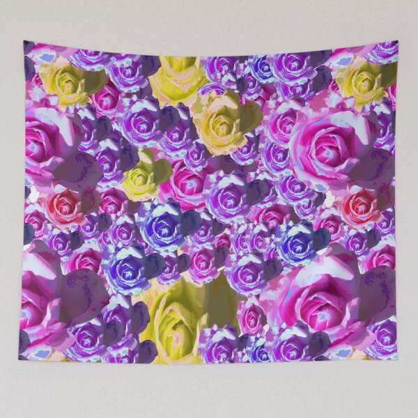 Item preview, Gorgeous Brightly Colored Roses - Pink, Yellow, Purple, and Blue Roses - Field of Roses - Rose Photography designed and sold by Victoria Rose.