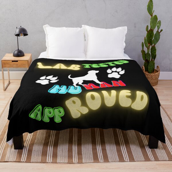 Item preview, Lab Tested, Human Approved" | A playful Labrador Retriever Shilouette design designed and sold by TheMostLikely.
