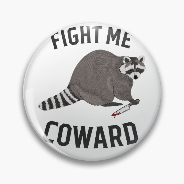 Item preview, Fight Me Coward Raccoon Waterproof Glossy Sticker, Halloween Sticker, Raccoon With Knife Vinyl Sticker, Meme Stickers, Murder Raccoon Gift designed and sold by Walmarval ⭐⭐⭐⭐⭐.