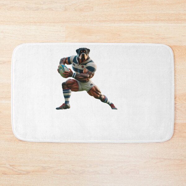 Item preview, Rottweiler dog Rugby Player designed and sold by SpendieSellers.