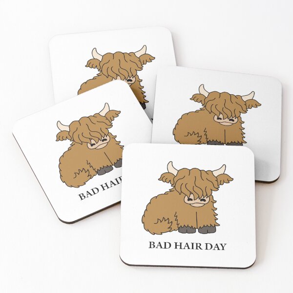 Item preview, Cute Highland Cow Bad Hair Day designed and sold by Scat the cat.