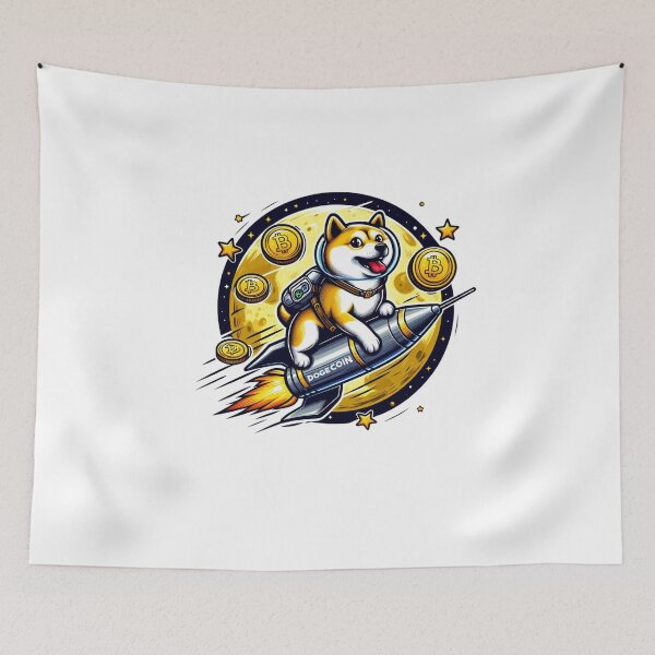 Item preview, Dogecoin To The Moon Rocket  designed and sold by GalaxyGraffiti.
