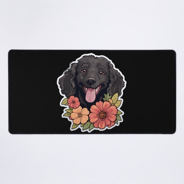 Item preview, Curly-coated Retriever in Flowers designed and sold by CUTEDOGGIEZ.