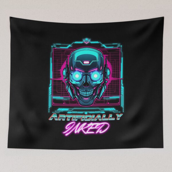 Item preview, Electro Neon Visions: Retrowave Robot Vibes Graphic Tee designed and sold by Artificially Inked.