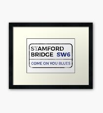 Chelsea "Come on you blues" street sign - Chelsea wall art - Chelsea posters - Chelsea accessories Framed Print