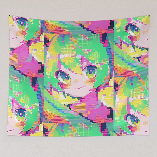 Item preview, Glitchy anime pixel girl- Glitch art designed and sold by octoboobs.