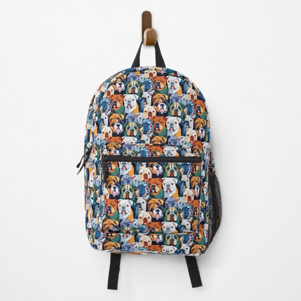 Item preview, Bulldog in Geometric camouflage pattern designed and sold by forget45studio.
