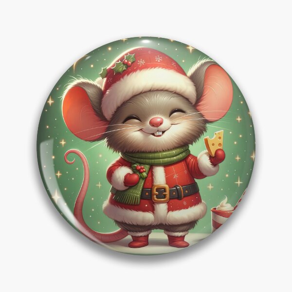 Item preview, Festive Cheer in Tiny Whiskers: Santa Mouse's Yuletide Delight designed and sold by artwaves.