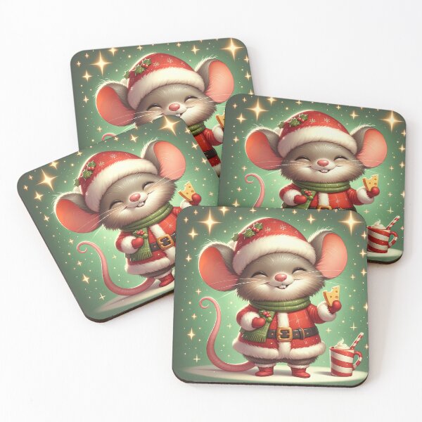Item preview, Festive Cheer in Tiny Whiskers: Santa Mouse's Yuletide Delight designed and sold by artwaves.