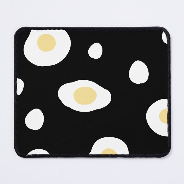 Item preview, Black background decorated with fried eggs designed and sold by Bunnylovely.