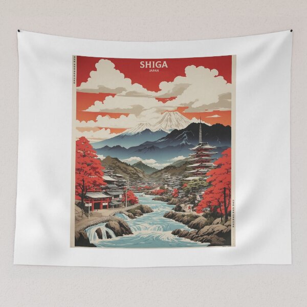 Item preview, Shiga Japan Vintage Poster Tourism  designed and sold by TravelersGems.