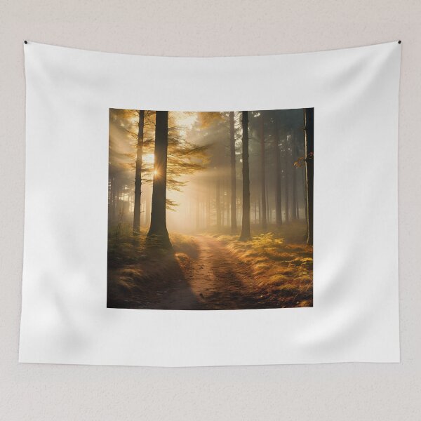 Item preview, Autumn Hike Through the Foggy Forest designed and sold by Shirtastically.